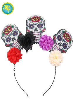 CERCHIETTO FRONTINO SCHELETRINA MESSICANA DI HALLOWEEN